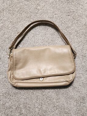 Vintage Susan Reade Beige Leather Shoulder Bag